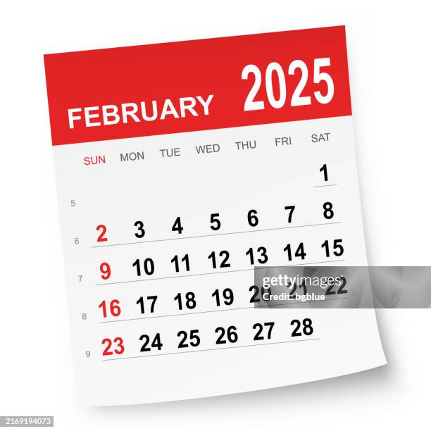 ilustraciones, imágenes clip art, dibujos animados e iconos de stock de february 2025 calendar - febrero