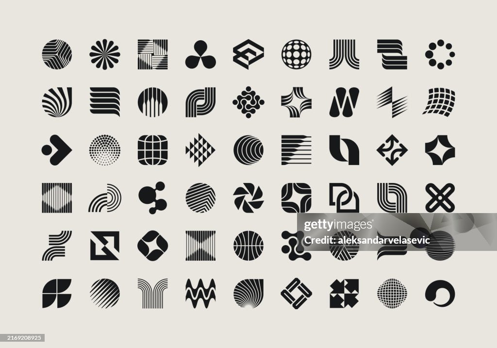 Geometric Icons Design Elements Collection