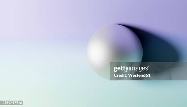 3d rendering of white colored sphere - colourful background studio stock illustrations