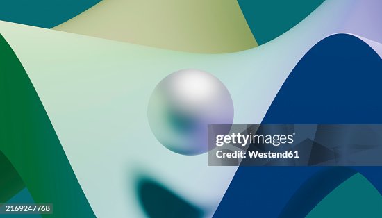 3D rendering of levitating sphere with wave pattern abstract background 3D rendering of levitating sphere with wave pattern abstract background
