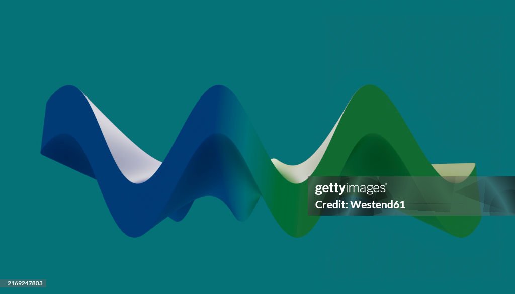3d Render Of Multi Colored Wave Pattern Abstract Design High-Res Vector ...