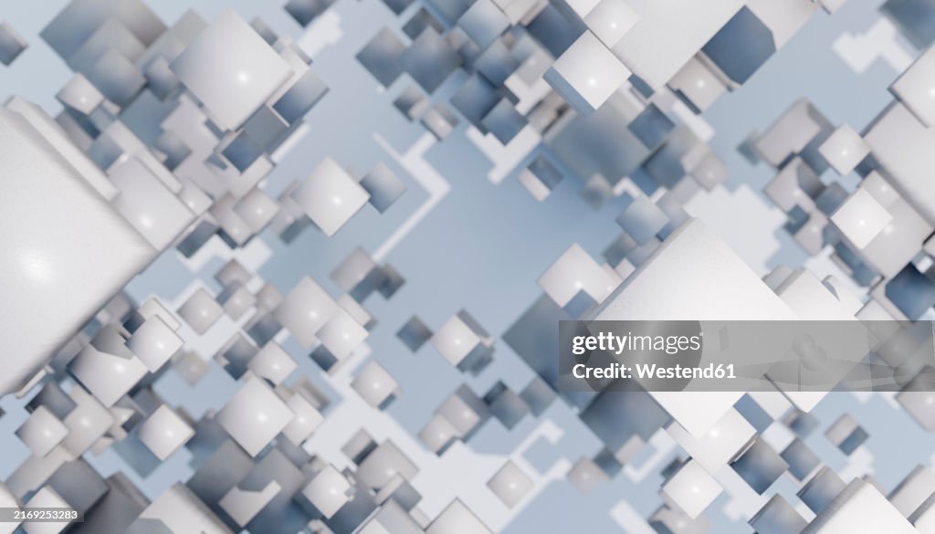 3d Rendering Of Abstract Cube Blocks In Exploding Pattern High-Res ...