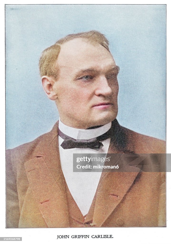 Portrait of John Griffin Carlisle, an American attorney and Democratic Party politician from Kentucky, represented Kentucky in the United States House of Representatives from 1877 to 1890