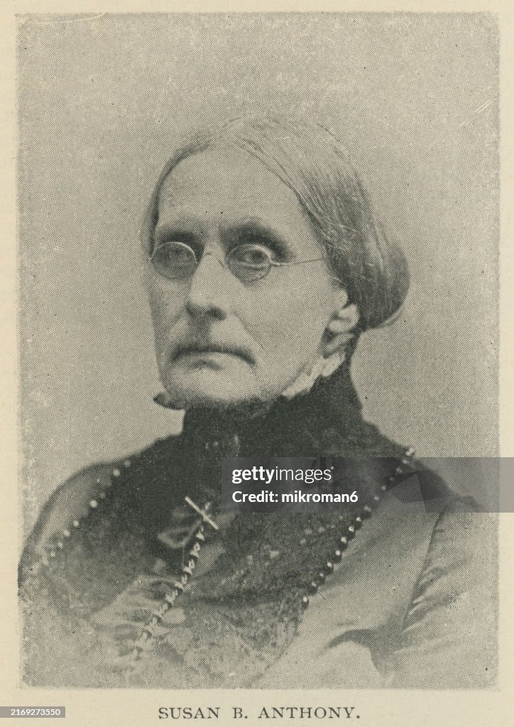Portrait of Susan B. Anthony (born Susan Anthony) an American social reformer and women's rights activist who played a pivotal role in the women's suffrage movement