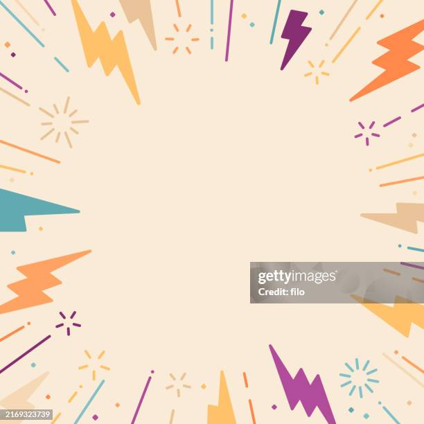 blast zap excitement explosion abstract frame border background - zoom party stock illustrations