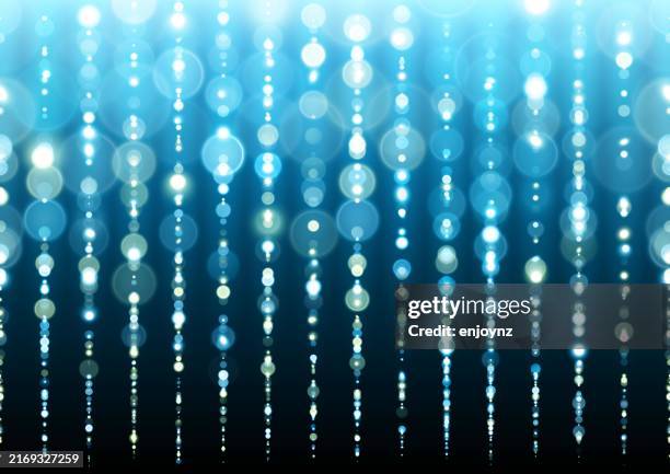 seamless blue abstract data string light background - twinkle lights background stock illustrations