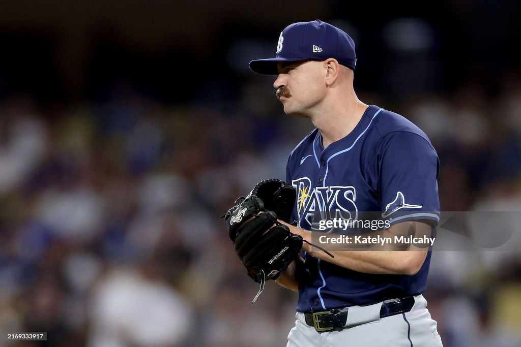 Tyler Alexander Rays Tyler Alexander of the Tampa Bay Rays reacts after a pitch during the ...