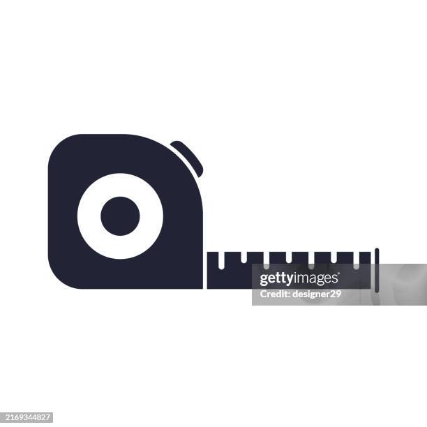 illustrations, cliparts, dessins animés et icônes de ruban à mesurer icône conception vectorielle - mètre à ruban