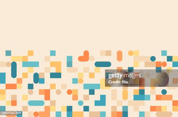 pixel shape edge blue border background - pixel explosion stock illustrations