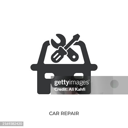 Car repair glyph solid icon. Solid icon that can be applied anywhere, simple, pixel perfect and modern style Car repair glyph solid icon. Solid icon that can be applied anywhere, simple, pixel perfect and modern style