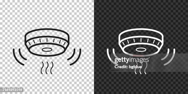 stockillustraties, clipart, cartoons en iconen met smoke alarm. icon for design on blank background - sirene
