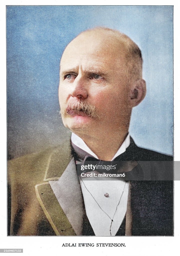Portrait of Adlai Ewing Stevenson I, an American politician who served as the 23rd vice president of the United States from 1893 to 1897 under President Grover Cleveland