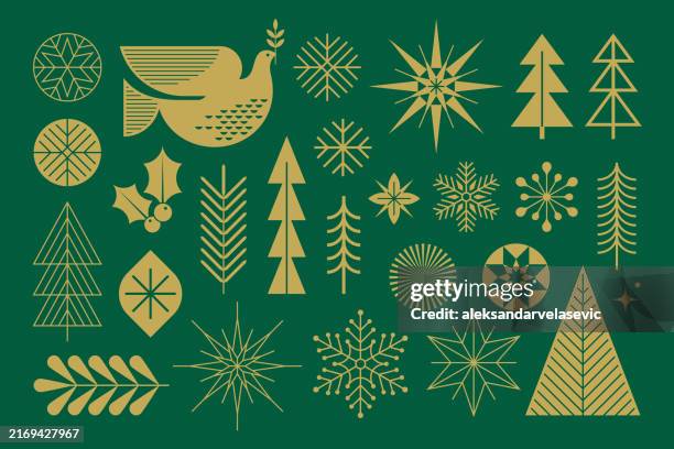 einfache designelemente für die weihnachtsfeiertage - xmas stock-grafiken, -clipart, -cartoons und -symbole