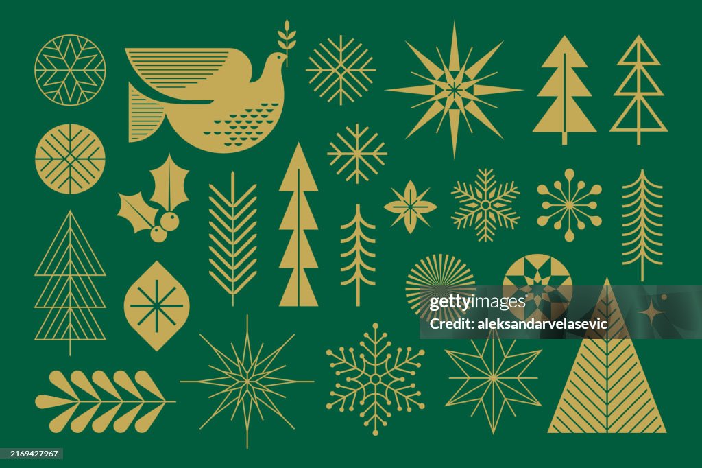 シンプルなクリスマスホリデーのデザイン要素