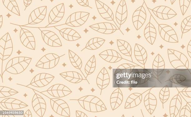 seamless autumn fall leaves tileable background pattern - organic pattern stock illustrations