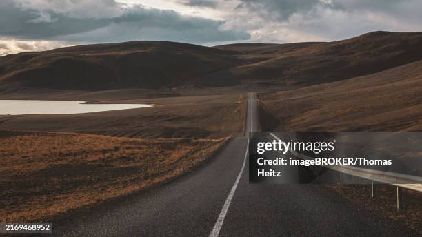 the ring road route 1on iceland, which passes by a lake - iceland highway 1 stock illustrations