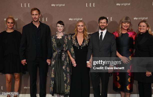 Noémie Merlant, Alexander Skarsgard, Andrea Riseborough, Kate Winslet, Andy Samberg, Kate Solomon and Director Ellen Kuras attend the UK Premiere of...