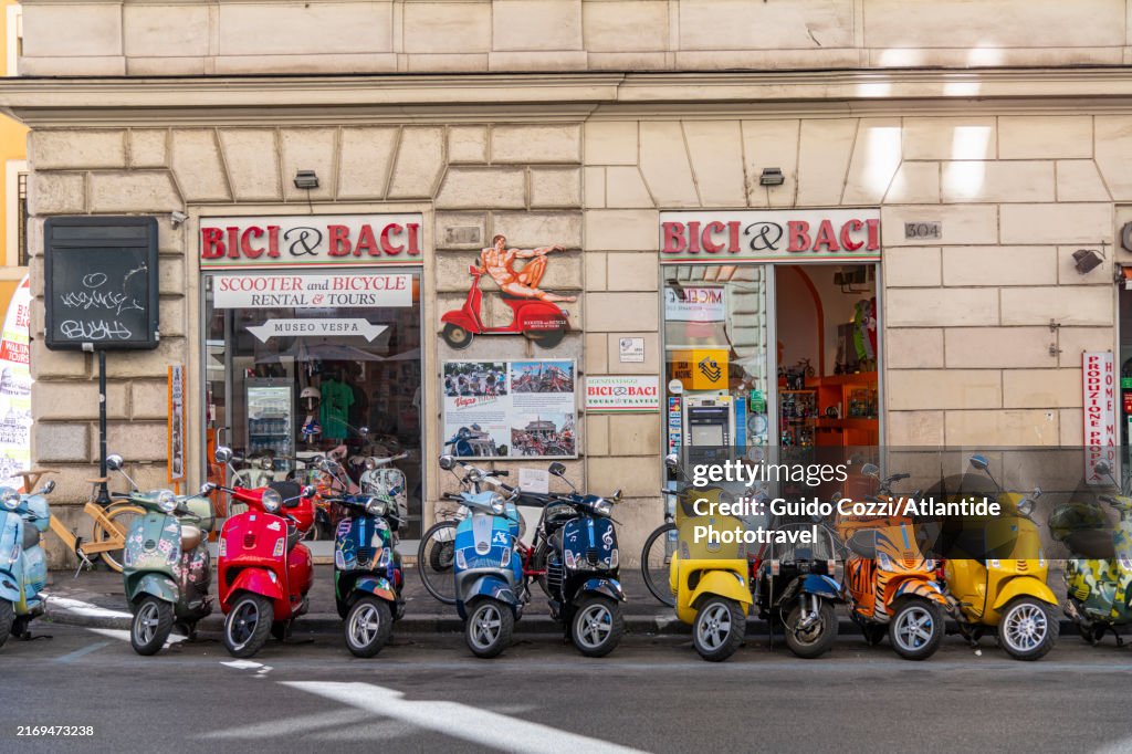 Rome, Vespa motorcycle rent