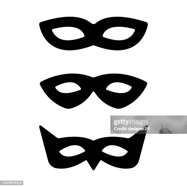 carnival mask icon set vector design - superman mask stock illustrations