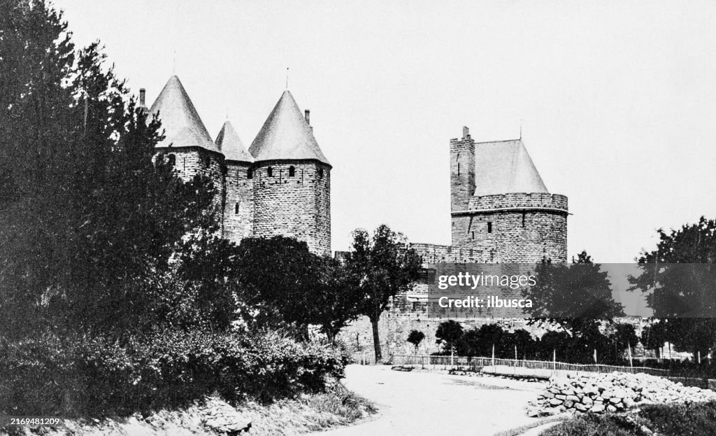 Antique Photograph: Carcassonne, France
