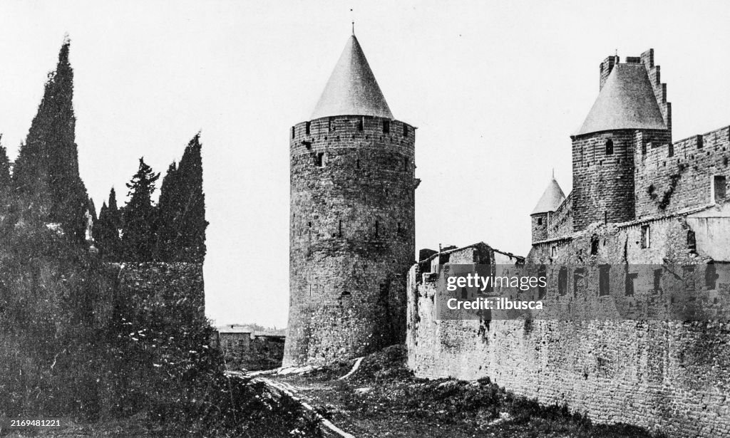 Antique Photograph: Carcassonne, France