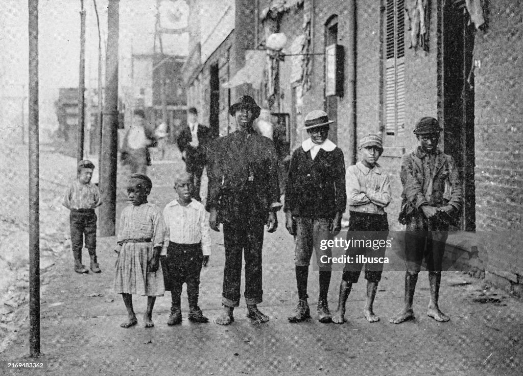 Antique Photograph: Boys in the street, St Louis