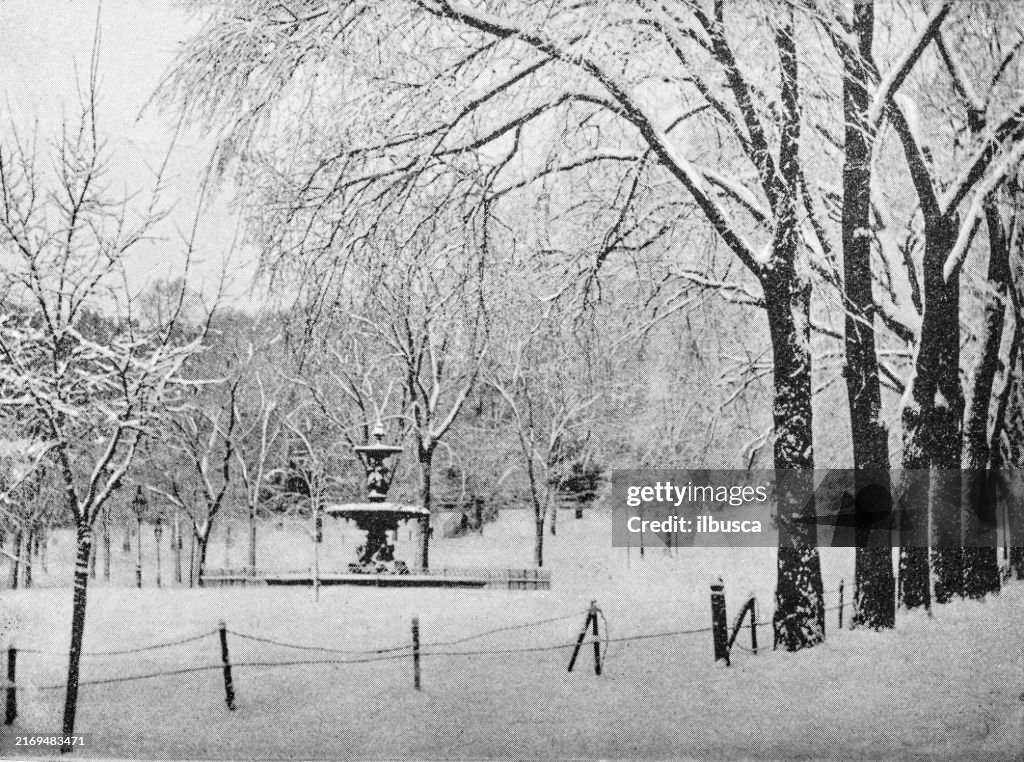 Antique Photograph: Winter in Boston