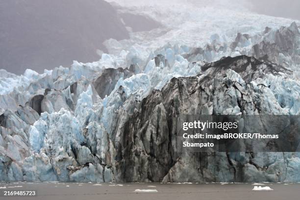 glacier tongue, columbia glacier, prince william sound, alaska - prince william sound stock pictures, royalty-free photos & images