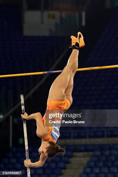 Nina Kennedy of Australia competes in the pole vault women during the Diamond League - Golden Gala at Stadio Olimpico on August 30, 2024 in Rome,...