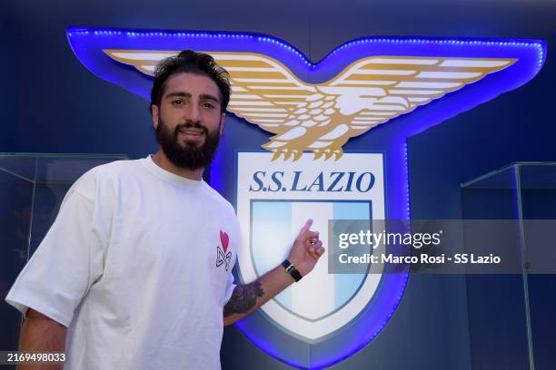 Samuel Gigot SS Lazio unveil new signing poses at the Formello sport centre on August 30, 2024 in Rome, Italy.