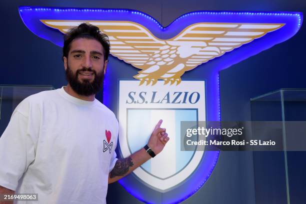 Samuel Gigot SS Lazio unveil new signing poses at the Formello sport centre on August 30, 2024 in Rome, Italy.