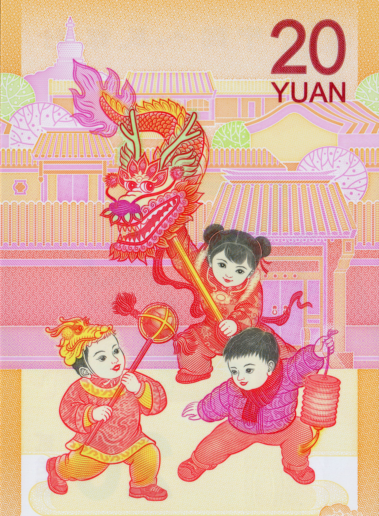 Chinese Dragon Dancing Pattern Design on Bankonte Chinese Dragon Dancing Pattern Design on Bankonte