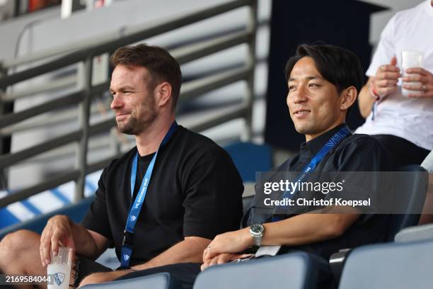 Koji Miyoshi of VfL Bochum looks on from the stands during the Bundesliga match between VfL Bochum 1848 and Borussia Mönchengladbach at Vonovia...