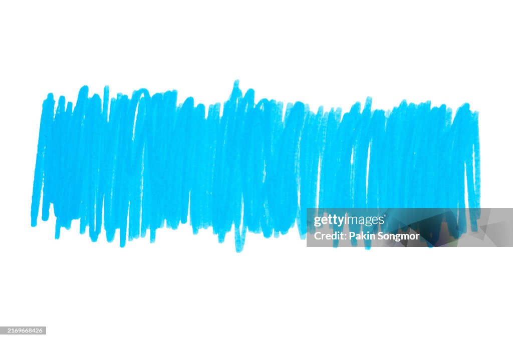 Abstract blue brush texture for acrylic pen on white paper background.