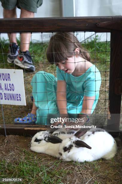 View of the petting zoo at Kid's Day during the 2024 Hampton Classic Horse Show on August 31, 2024 in Bridgehampton, New York.