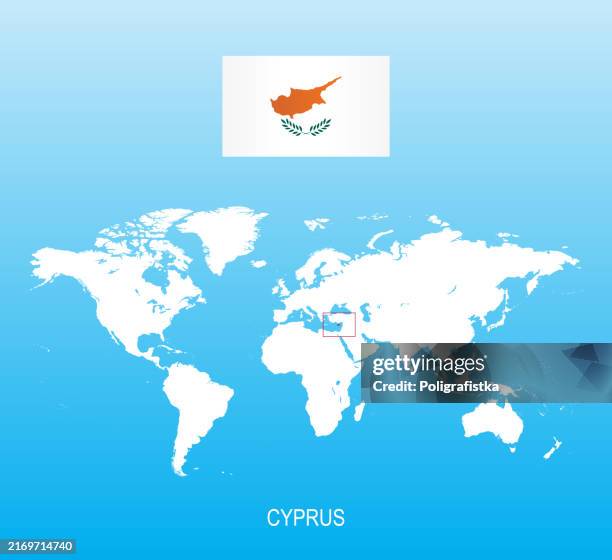 88 Cyprus On World Map Stock Photos High Res Pictures And Images Flag Of Cyprus And Location On World Map 