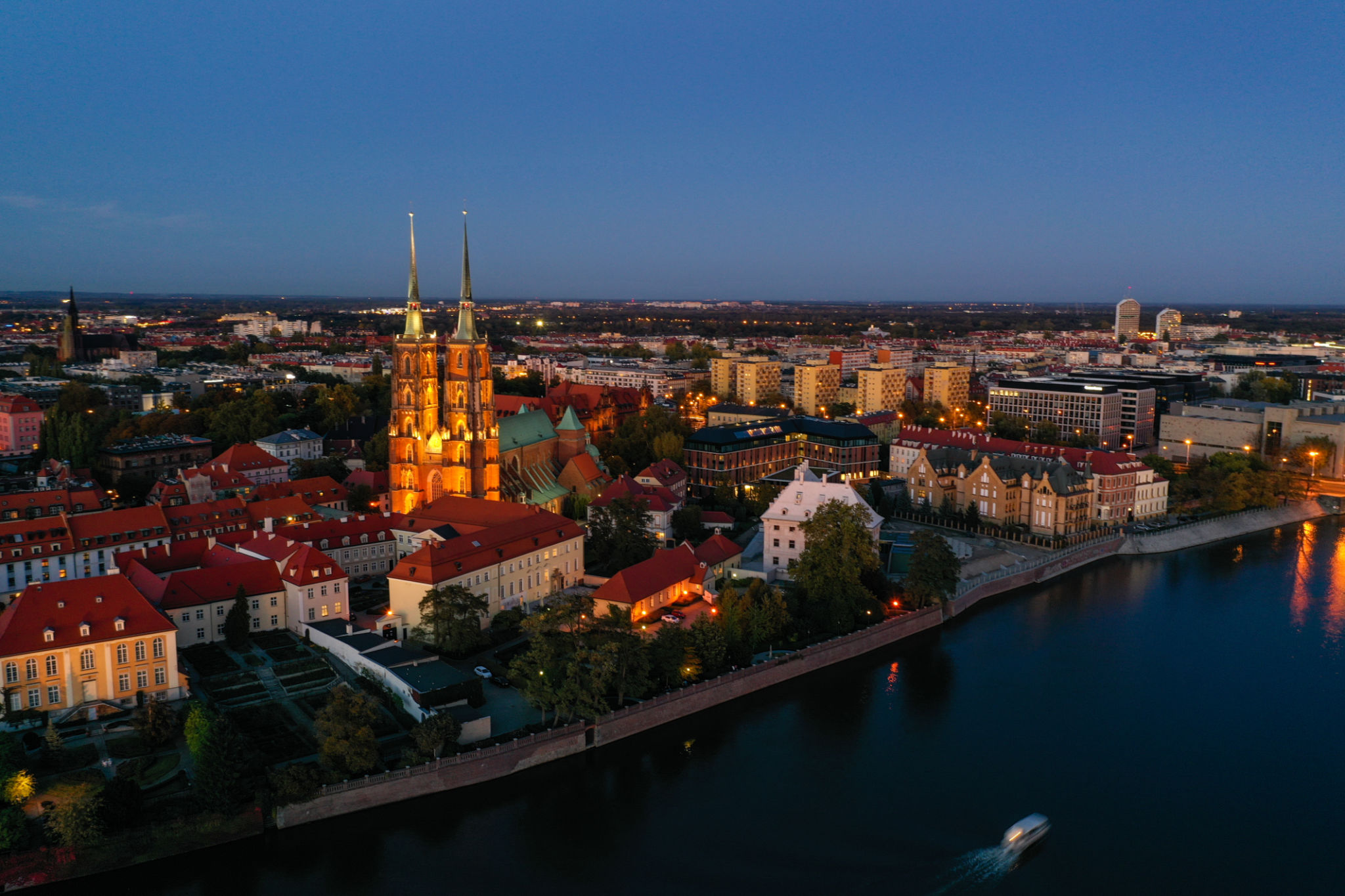 Wroclaw old town cityscape aerial view Poland Wroclaw old town cityscape aerial view Poland