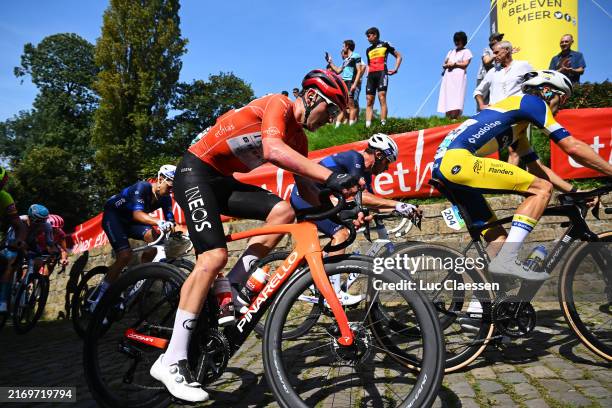 Fabian Lienhard of Switzerland and Team Groupama - FDJ, Magnus Sheffield of The United States and Team INEOS Grenadiers - Red Best Young Rider...