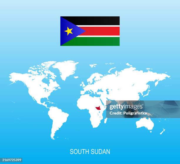 186 Sudan In World Map Stock Photos High Res Pictures And Images Flag Of South Sudan And Location On World Map 