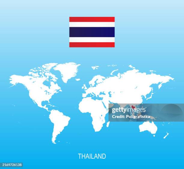 Flag Of Thailand And Location On World Map High Res Vector Graphic Flag Of Thailand And Location On World Map 