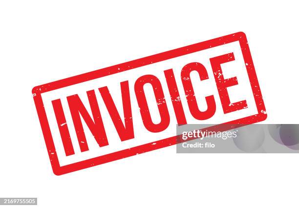 invoice red stamp - past due stock illustrations