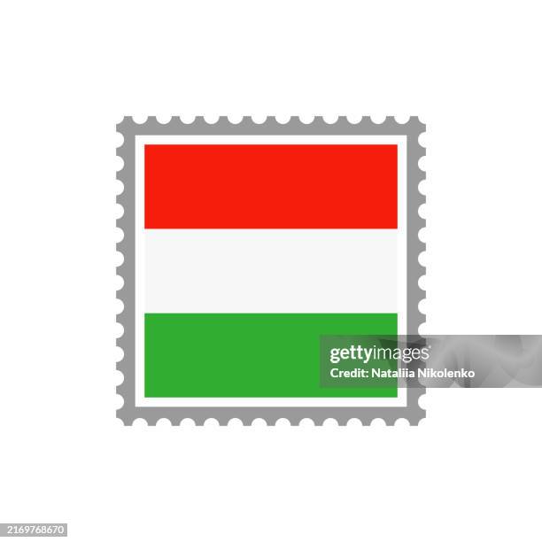 hungary - flag postage stamp flat icon. - budapest stock illustrations