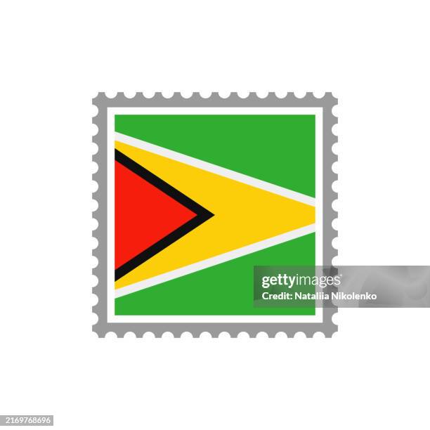 guyana - flag postage stamp flat icon. - georgetown stock illustrations