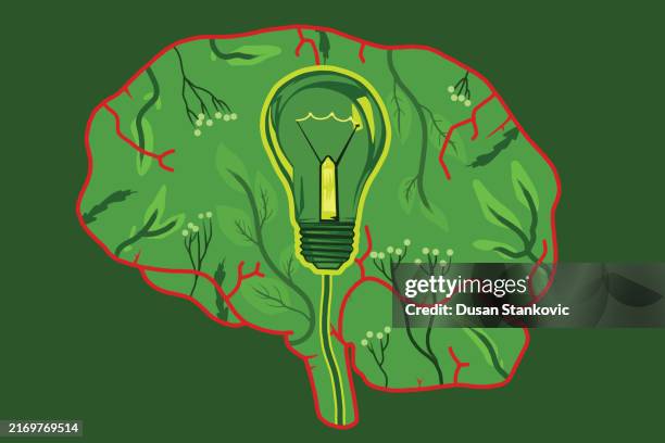 green solution to my problems - mindfulness background stock illustrations