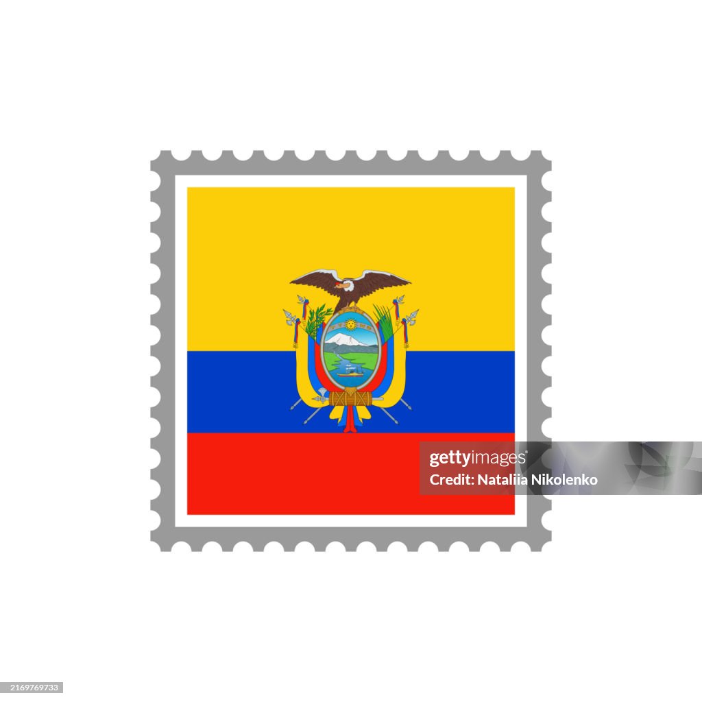 Equador - ícone liso do selo postal da bandeira