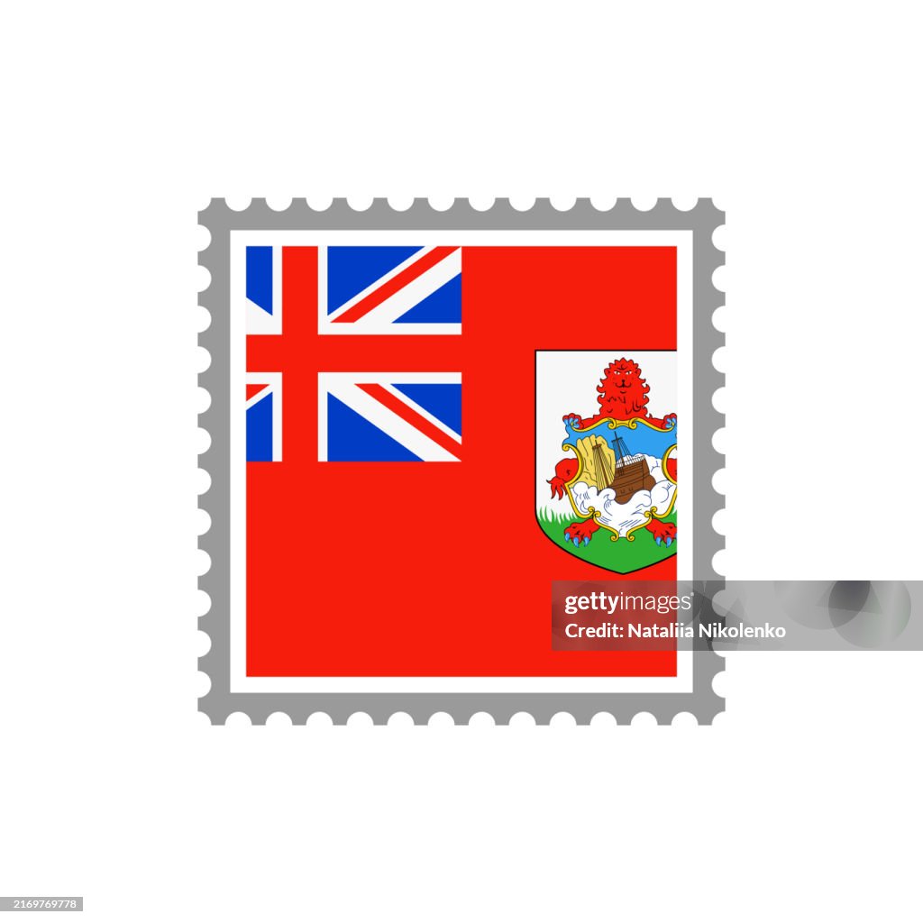 Bermuda - Flag Postage Stamp Flat Icon.
