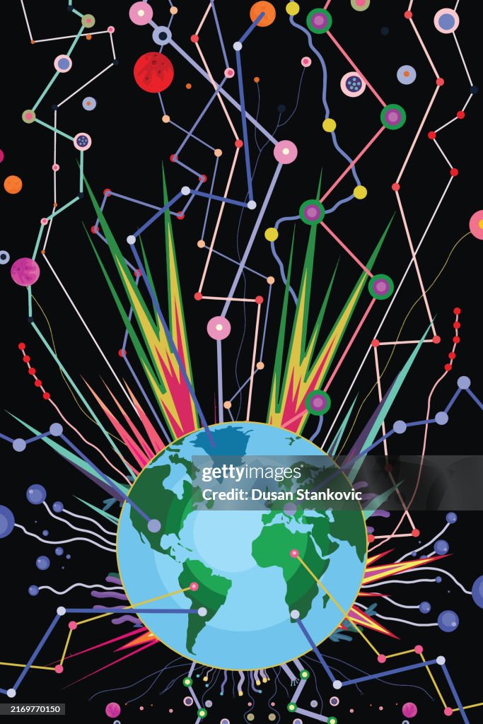 Metaverse Conected This Planet Is Connected Via Metaverse High-Res Vector Graphic - Getty ...