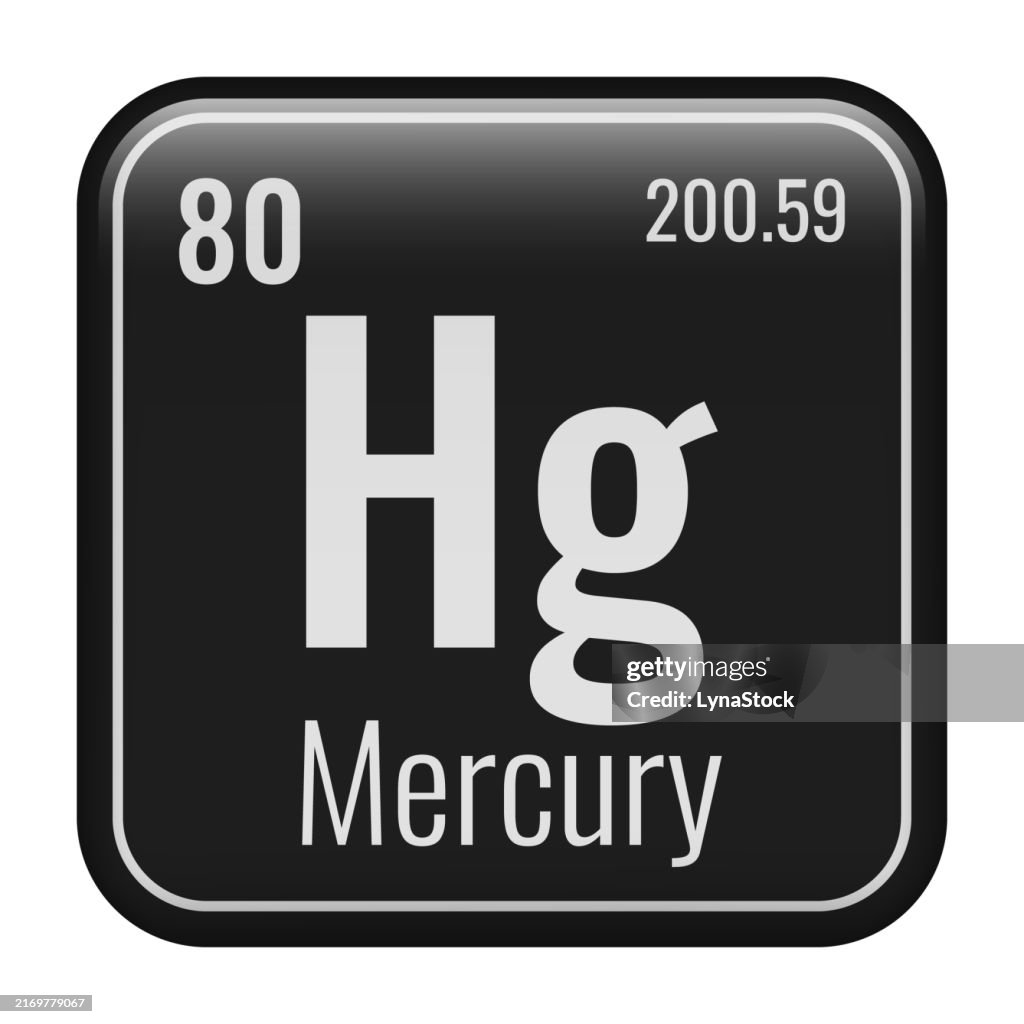 Mercur Element Mercury Symbol Chemical Element Of The Periodic Table Vector ...