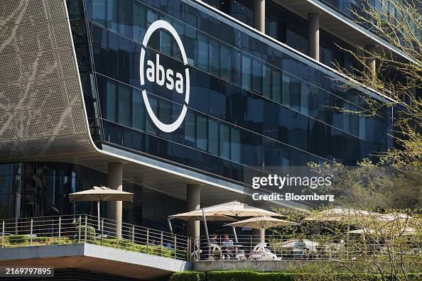 Absa Agent The ABSA Bank Ltd. office building in the Sandton business district ...