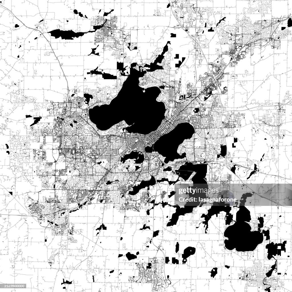 Madison, Wisconsin, USA Vector Map